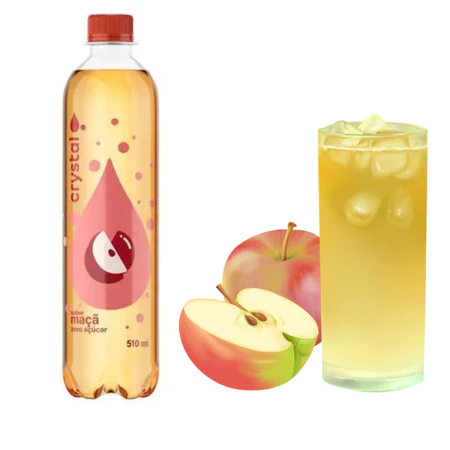 Água Saborizada Crystal de Maça 510ml Atacado Fardo 6 Unidades