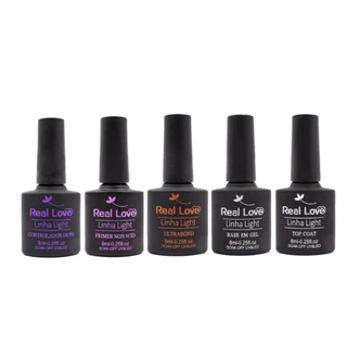 Kit Completo 5 Preparador Para Alongamento de Unha em Gel Real Love em Oferta na Shopee