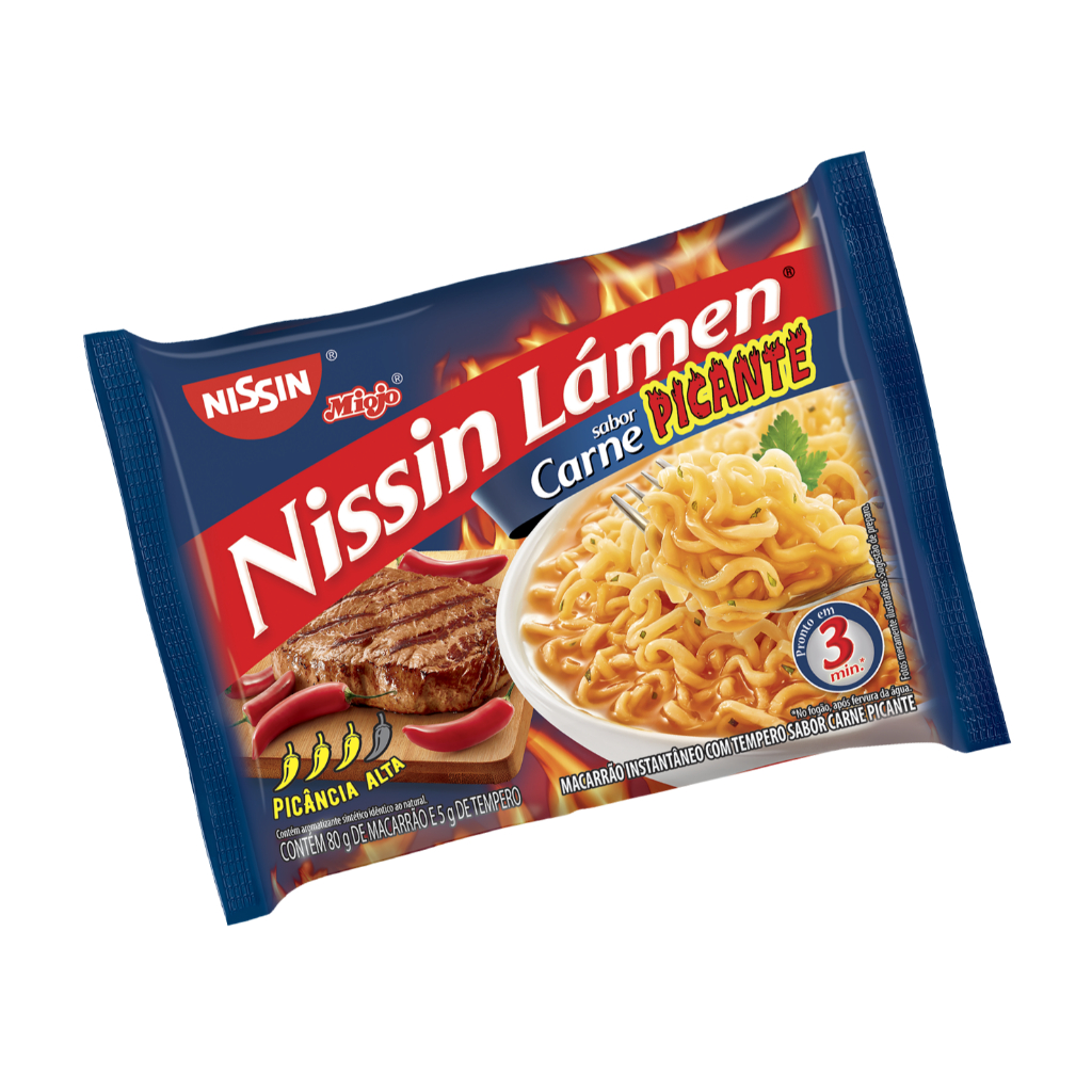 Miojo Nissin Lamén 85g - Caixa com 50 Pacotes - Escolha o Sabor