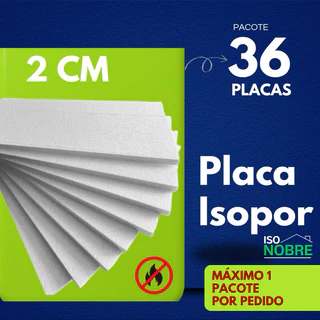Kit de 36 Placas 2cm EPS Isopor 2x50x100 Antichamas e Acústicas – Ideal para Isolamento Térmico e Sonoro! 🔥