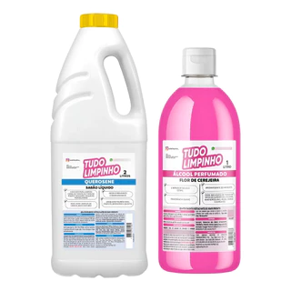 Kit Spray Querosene 2l + Álcool Perfumado 1l Tudo Limpinho em Oferta na Shopee