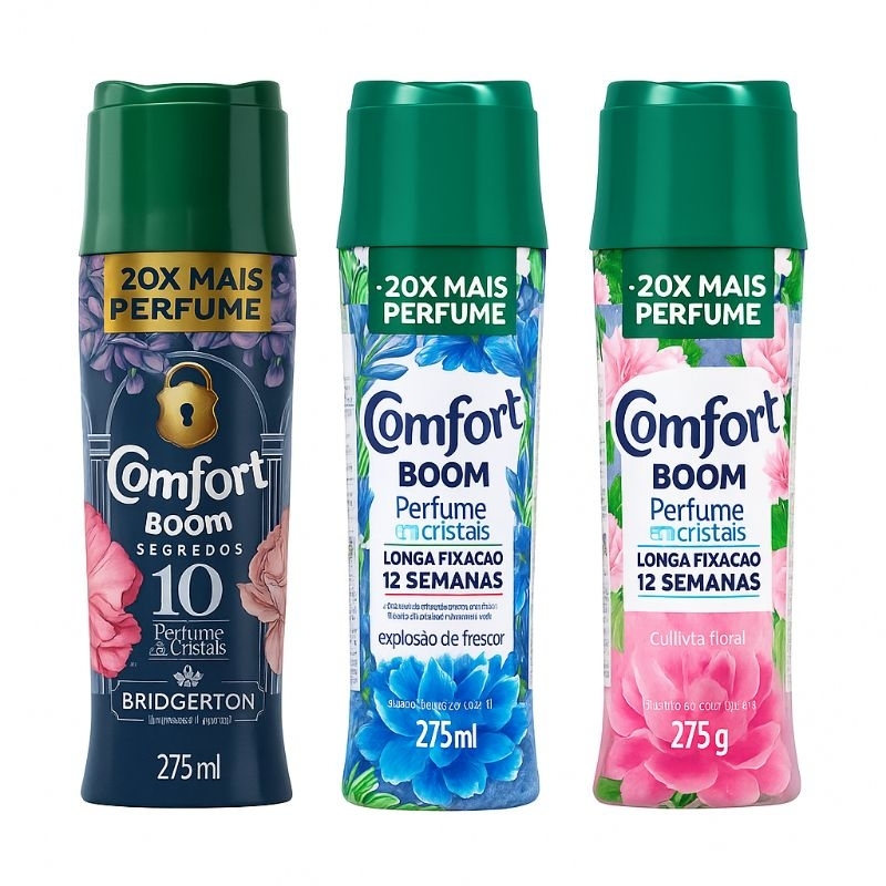 amaciante Comfort boom explosão de frescor 275gr bolinha azul perfume em cristais