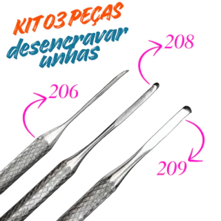 🚀 Kit 3 Peças remover unha encravada Goiva 206 Nuclear 208 E 209 manicure pedicure gel esmalte base