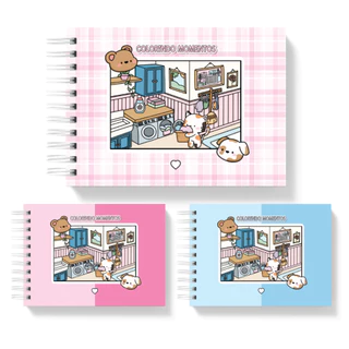 Livro de Colorir Capa Dura Coloring Book 50 Folhas 180g Desenho Pintura Caderno de Desenho Pintar em Oferta na Shopee