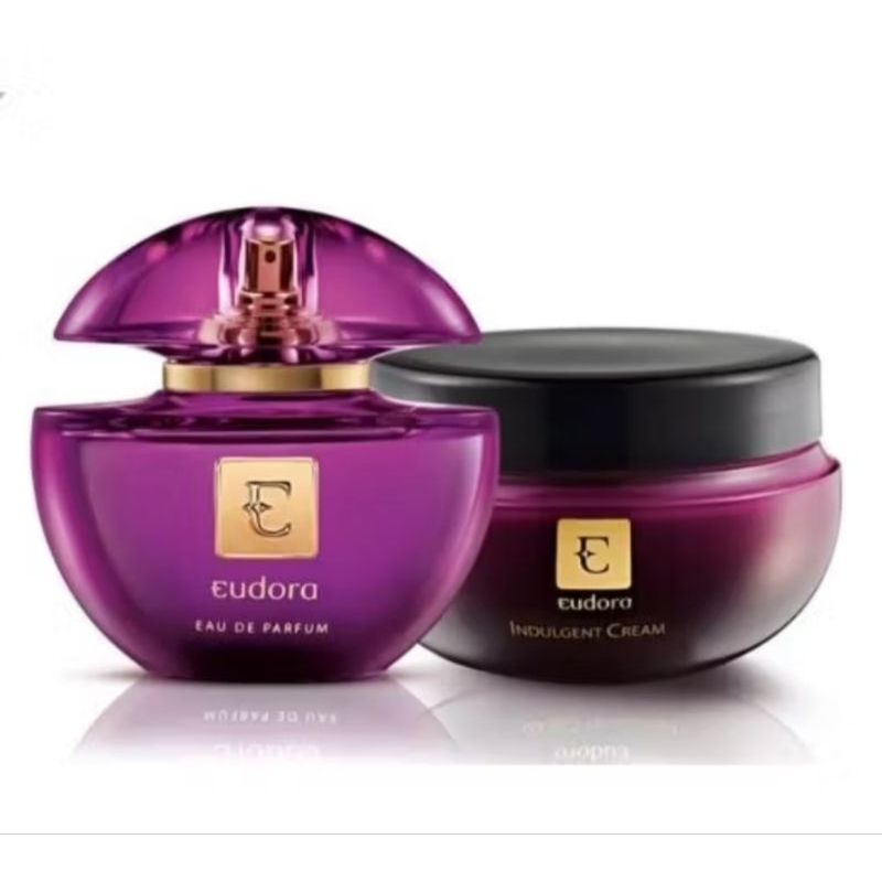 Combo Eudora roxo EUA de Parfum 75ml + Indulgent Cream 250g | Shopee Brasil