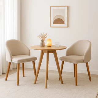 Kit2 Cadeira Diamante Linho Pés Madeira Sala Jantar