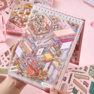 Caderno Adesivos 3d com 20 Cenários para Montar e Decorar.XHL_STORE em Oferta na Shopee