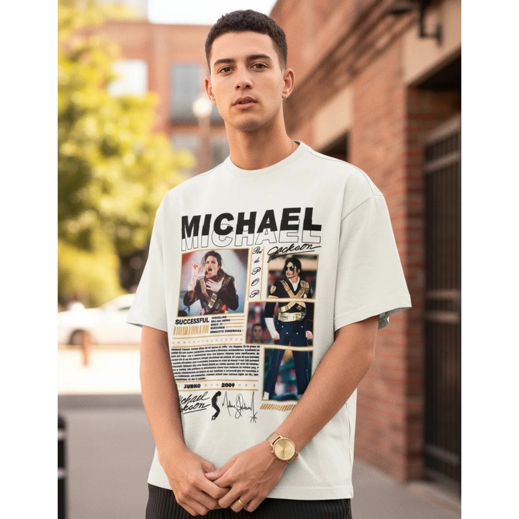 Camiseta Michael Jackson Oversized Camisa Básica Personalizada