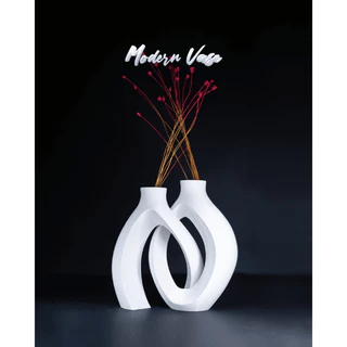 Vaso Moderno Escultural – Decor Minimalista para Sala e Escritório | Design Contemporâneo | Vaso Decorativo Elegante par