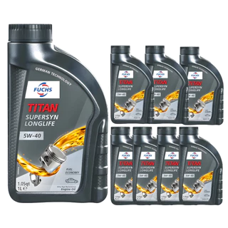 Kit 8 Óleo Lubrificante Fuchs Titan 5w40 Sn Longlife Supersyn