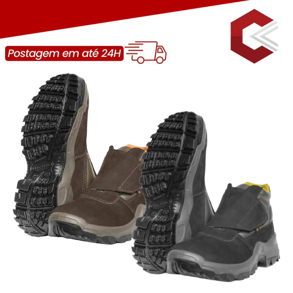 Botina De Segurança Couro Nobuck Velcro Esporte Lazer Moto Trilha