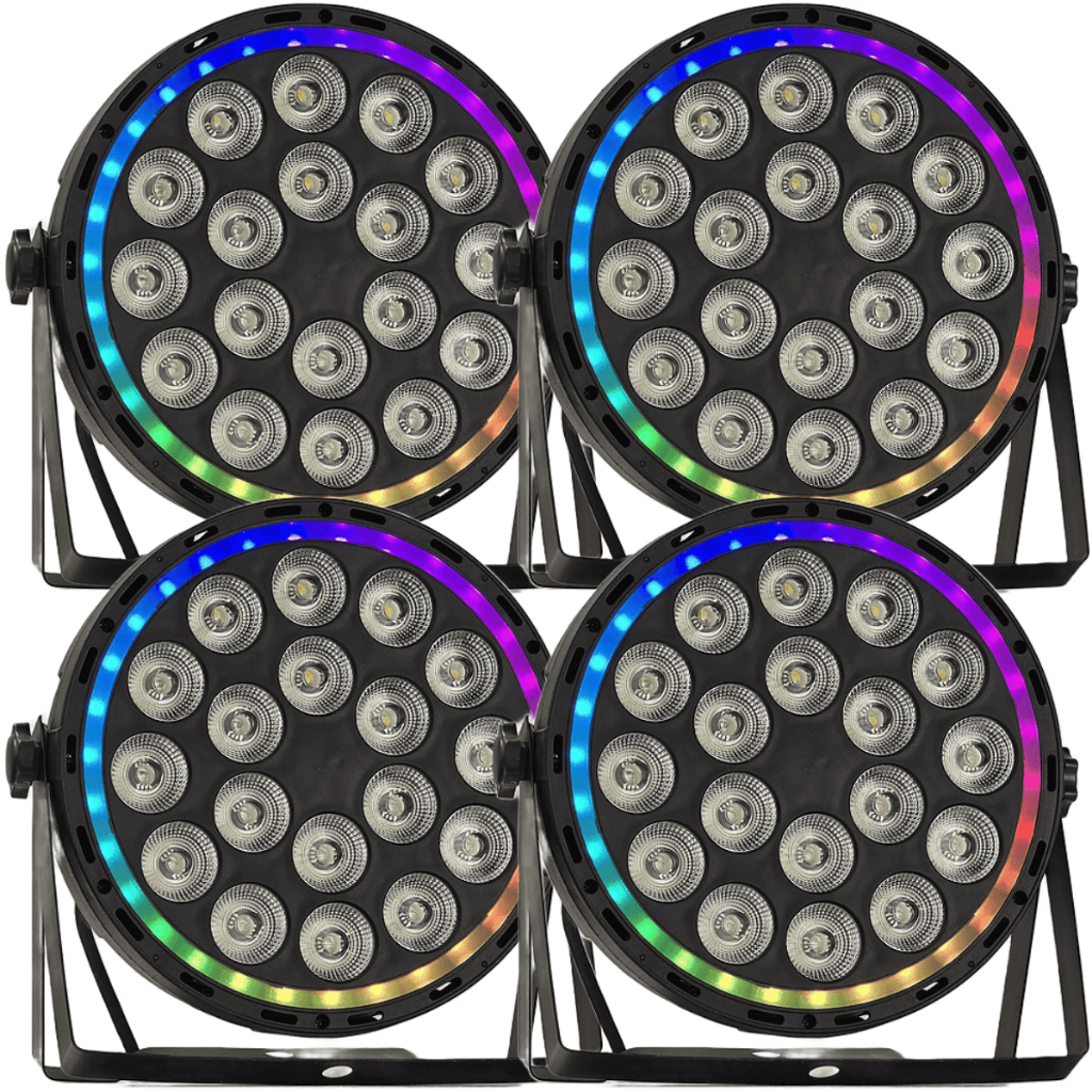 Kit 4 Parled Showtech ST-184N1YY 18 Leds 12w Rgbw Quadriled Dmx