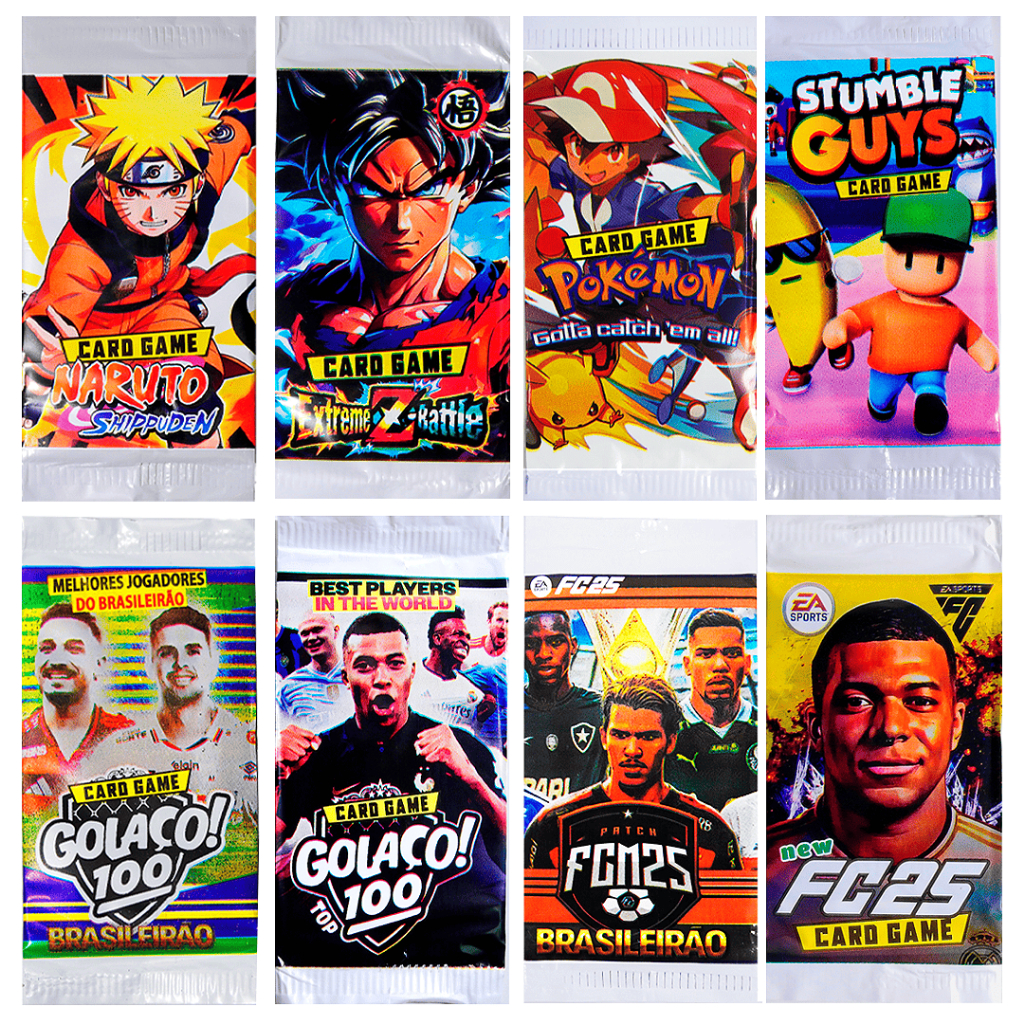 1.000 Cards Variados = 250 Pacotinhos Lacrados/Card Game/Revenda