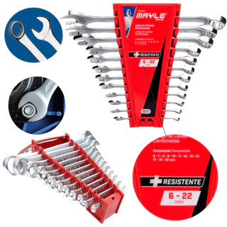 Jogo Chave Combinada Cr-v 6 A 22 Mm Com 12 peças 102405my Mayle em Oferta na Shopee