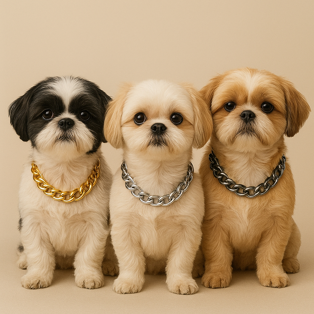 Correntinha Pet Acessório Estilosa Colar Coleira Para Cães Cachorro Gato Ajustável Com Mosquetão