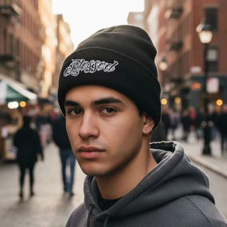 Touca Angel Blessed Inverno Masculina Feminina Gorro Preta
