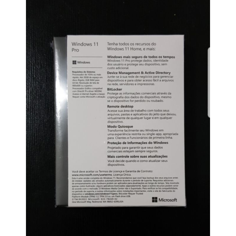 Windows 11 Professional Full Fpp 32/64 Bits Box Lacrado Com