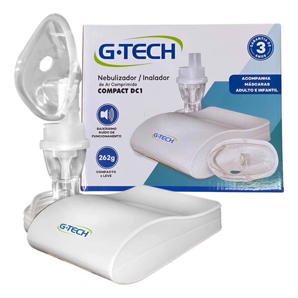 Nebulizador / Inalador De Ar Comprimido Compact Dc1 G-tech Branco ...