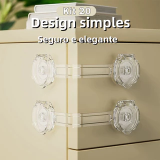 Kit 20 Trava de Segurança para Gaveta e Armário, à Prova de Crianças e Fácil Instalação em Oferta na Shopee