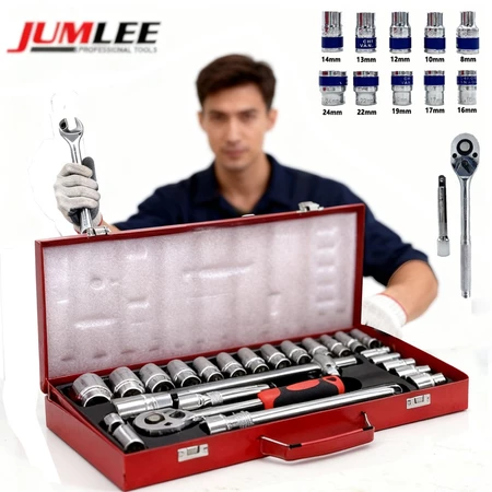 1/2“Jogo De Chave Catraca Caixa De Ferramentas Completa Aplicável a motocicletas, carros e caminhões