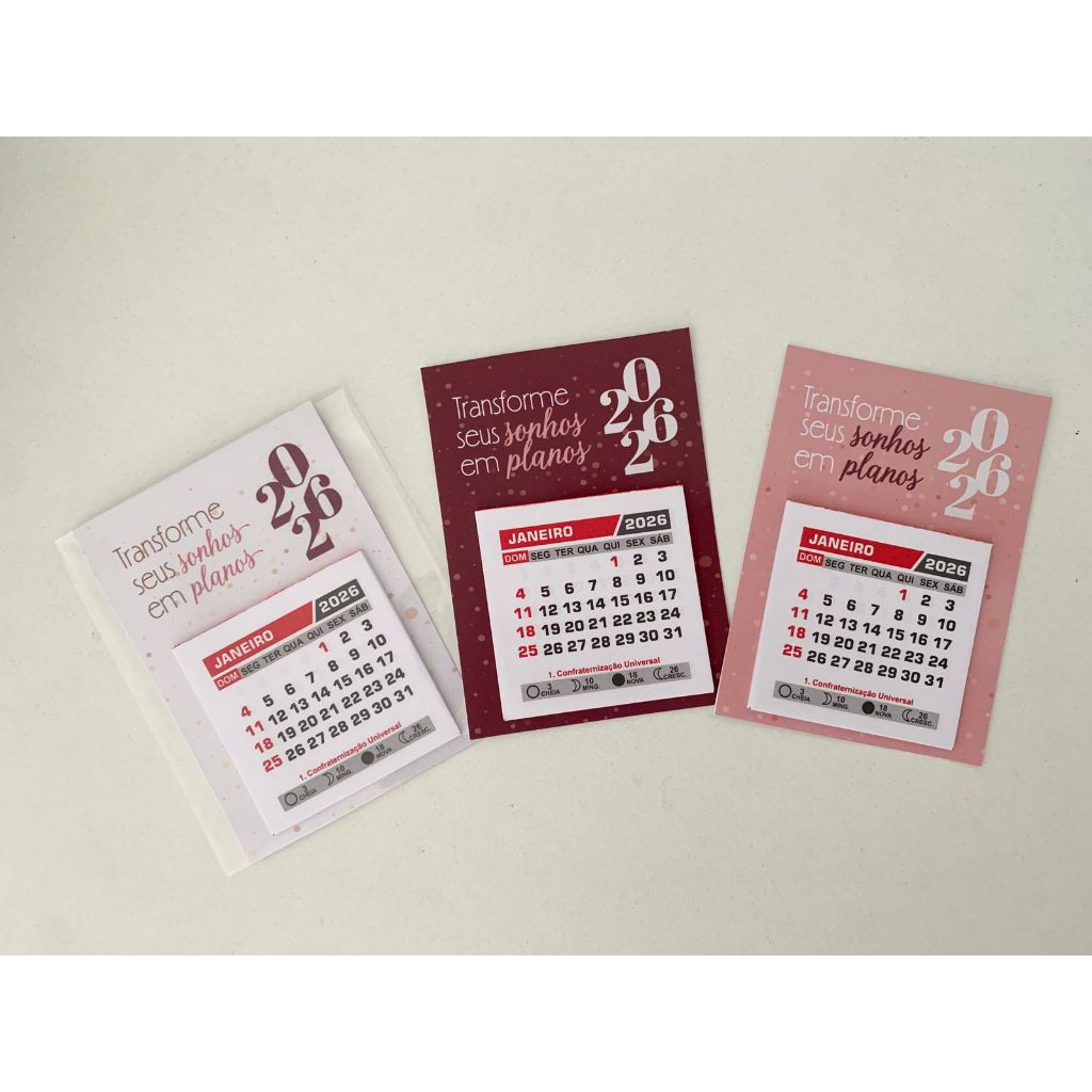 ENVIO RÁPIDO kit 100 mini calendário 2026 natal | lembrancinha | mimo
