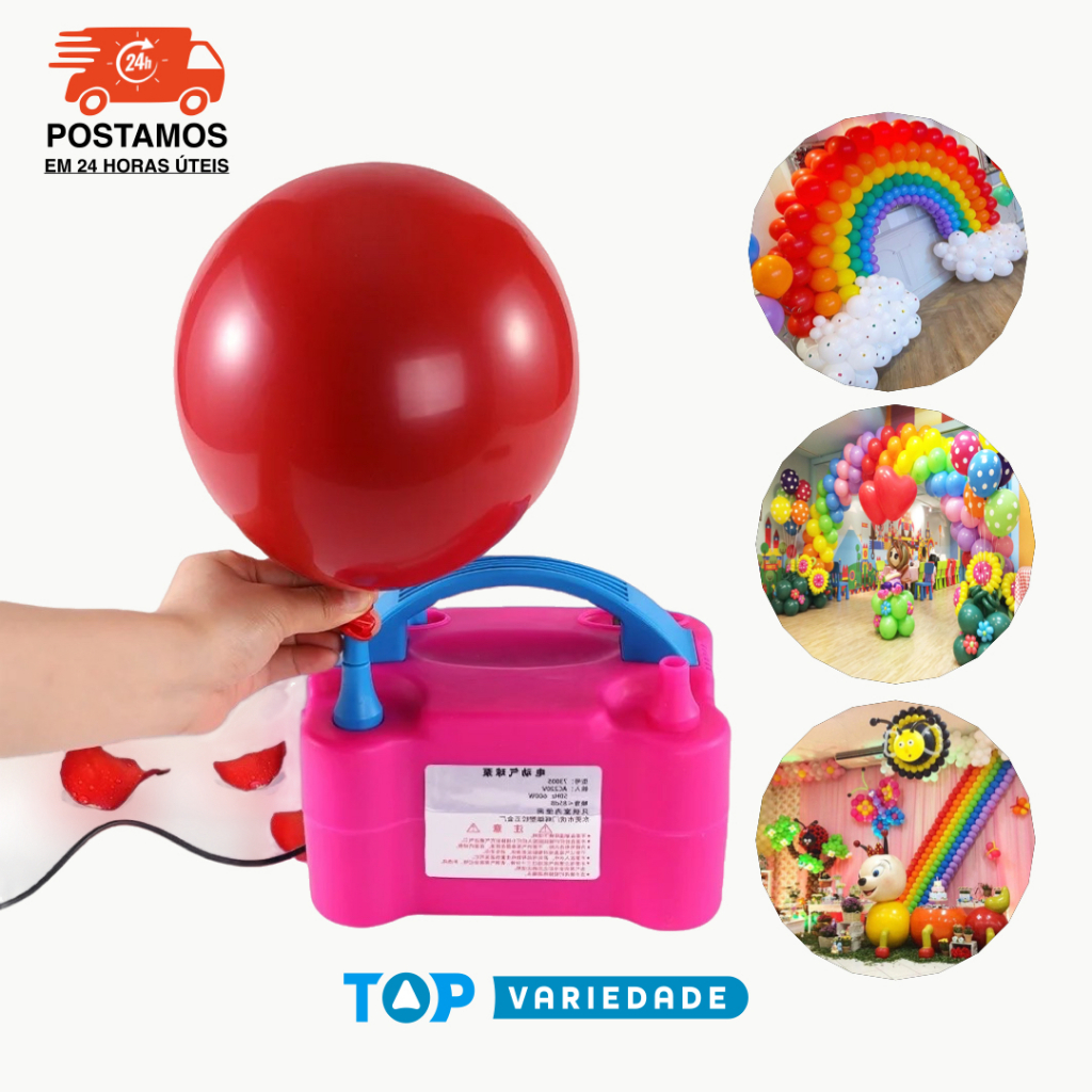 Bomba Infladora Elétrica 220V 2 Bicos – Perfeita para Encher Balões e ...