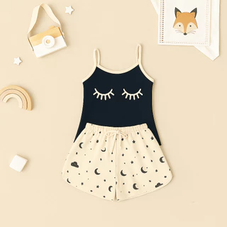 Baby Doll Infantil Malha Confort Cilios Fofo Pijama de Verao Roupa De Dormir Short Doll Menina em Oferta na Shopee