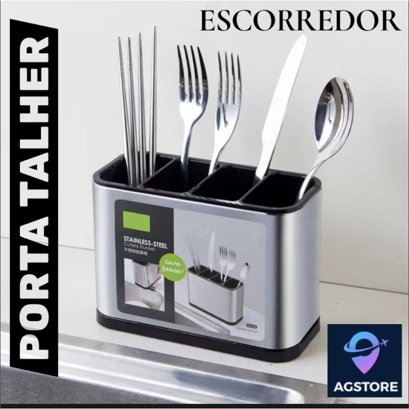 Escorredor de Talheres em Aço Inox Organizador Moderno v2026