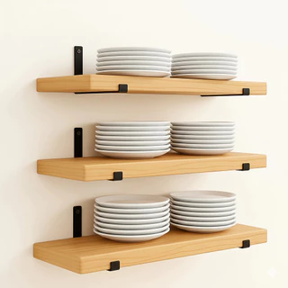 Kit 3 Prateleiras Industriais 40cm com Mão Francesa Invertida–Design Rústico Moderno para Decoração em Oferta na Shopee