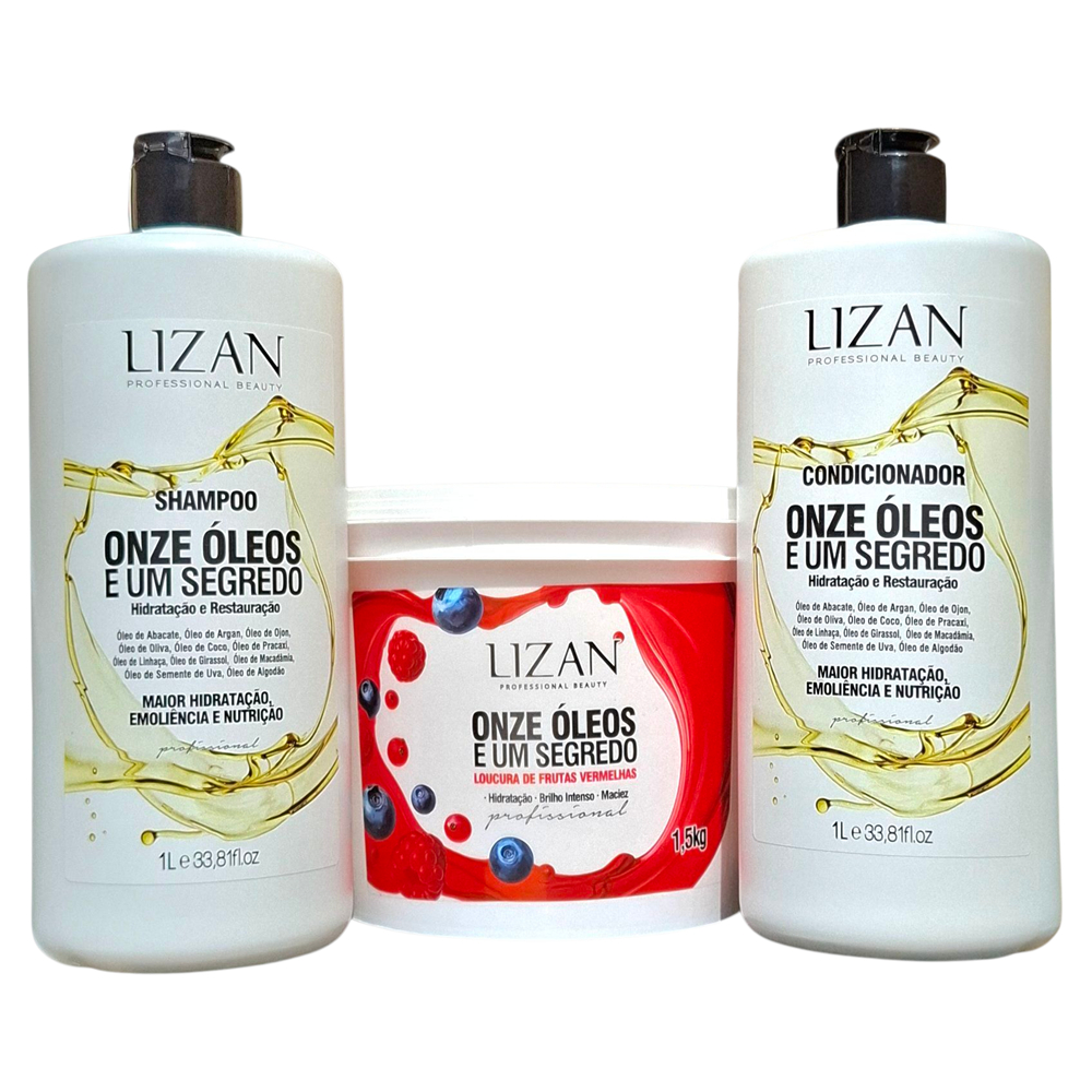 Kit Máscara Capilar Onze Óleos e Um Segredo Lizan Afrostyle