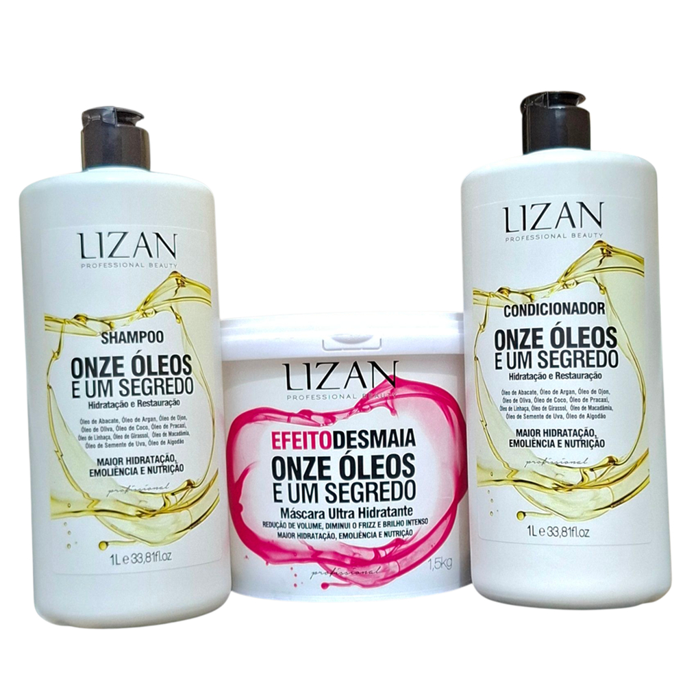 【空手ねこ♪】Life Essence1000ml 4本セット Kit Máscara Capilar Onze Óleos e Um Segredo Lizan Afrostyle