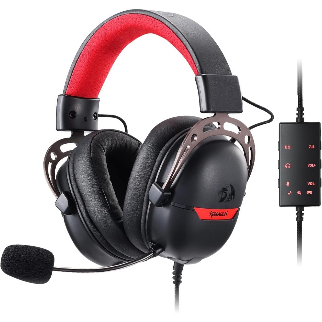 Headset Redragon Aurora Preto USB (Recondicionado)