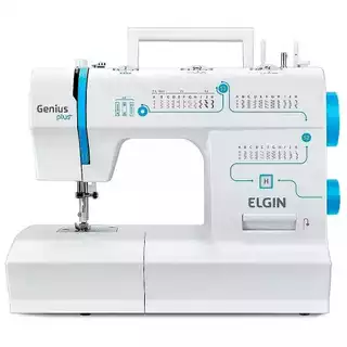 Máquina de Costura Elgin Genius Plus JX 4035 31 Pontos 127V Branca/Azul