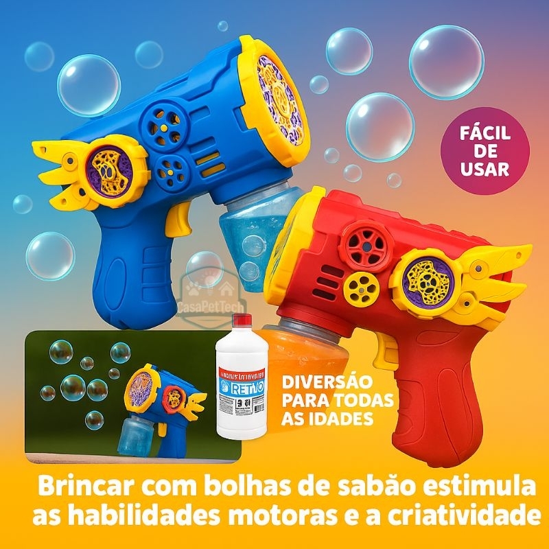 Arminha De Bolha De Sabão Colorido Infantil Brinquedo Pistola Lança ...