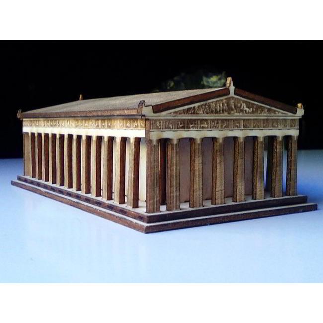 Partenon 3D em MDF Detalhada para Montar | Templo Grego Clássico Decorativo DIY | Quebra-Cabeça 3D História