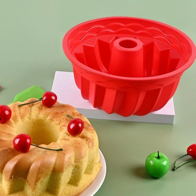 Forma De Silicone Espiral Com Furo no Meio Para Bolo, Pudim,