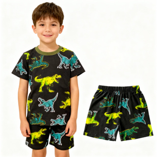 Kit pijama infantil 2 peças dinossauro preto | Carter's em Oferta na Shopee