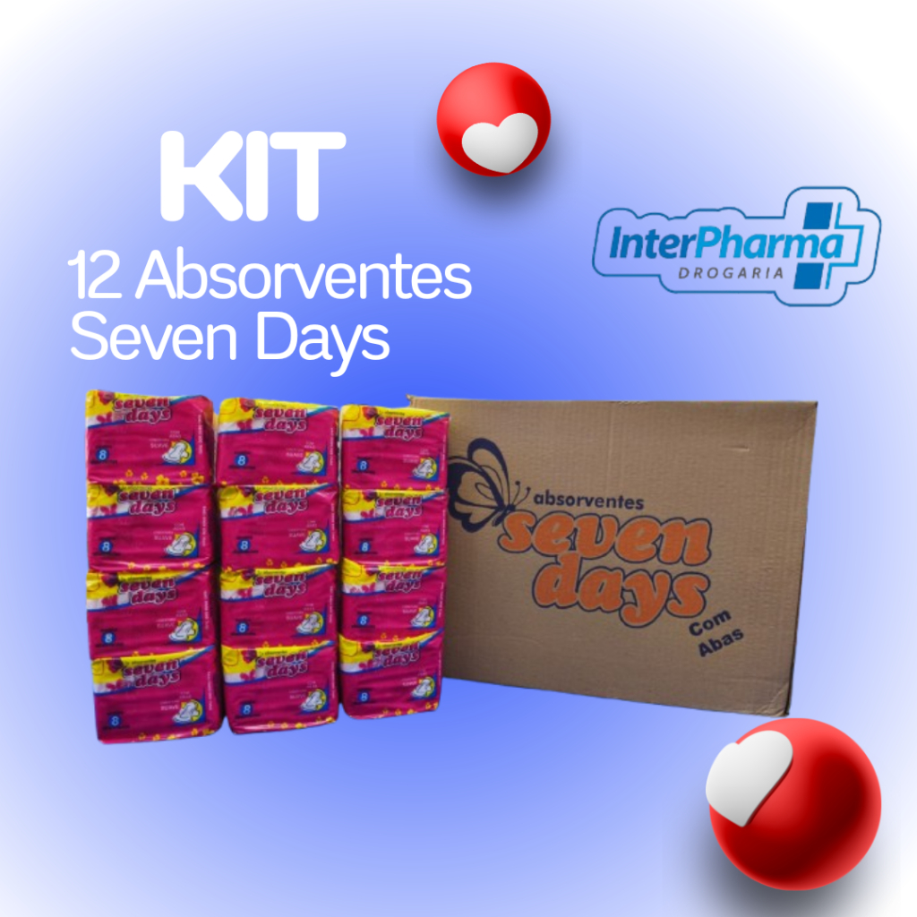 Kit 12 Absorvente Seven Day Cobertura Suave Com Abas c/8 | Shopee