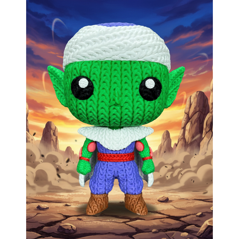 Boneco Amigurumi 3D Inspirado em Namekuseijin – Feito em PLA, Detalhado e Colecionável