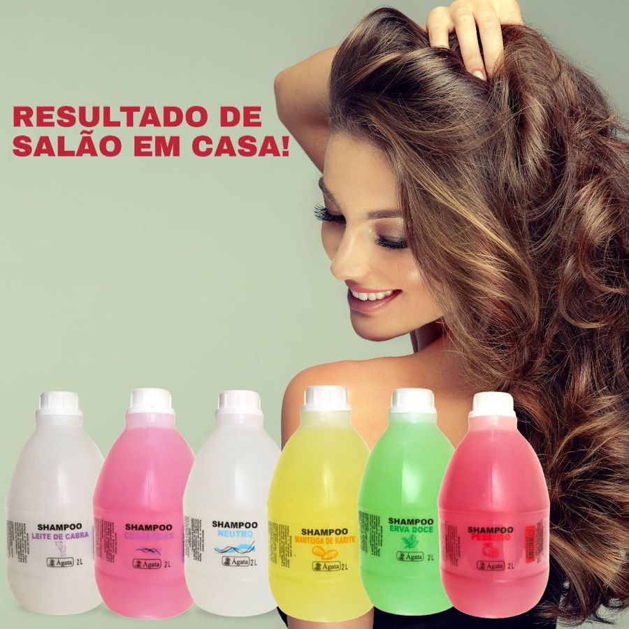 Shampoo Ágata 2L Profissional | Todos os Tipos de Cabelo | Hidratação + Nutrição + Força