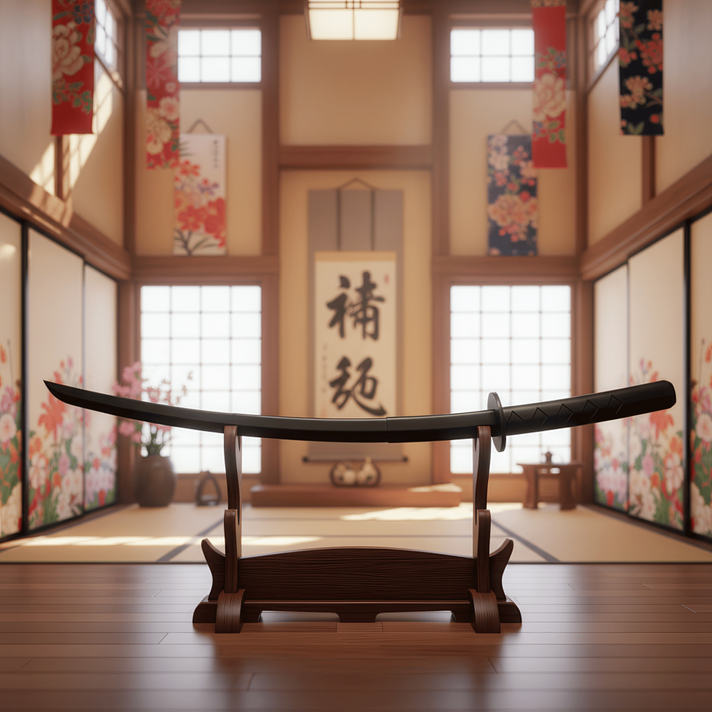 Katana Kusari - Lâmina Curva e Punho Simples - Decoração Versátil
