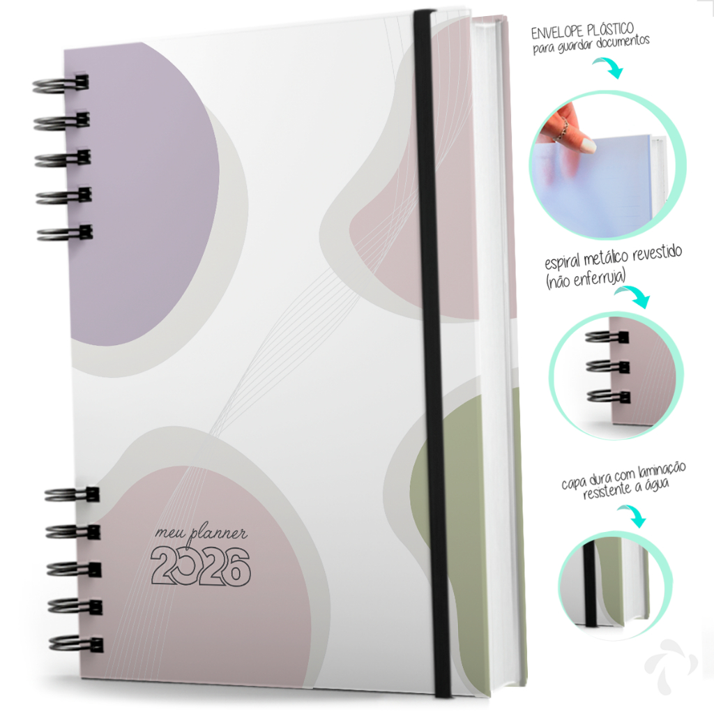 Planner 2026 Semanal Mensal Capa Dura Colorful Curves | Shopee Brasil