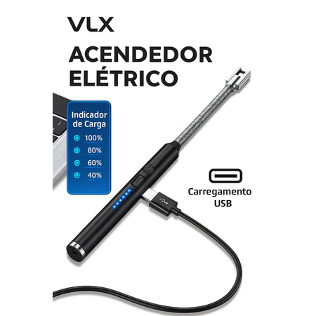 Acendedor De Fogão Isqueiro Eletrico Fogão Churrasqueira Vela Original Recarregavel USB