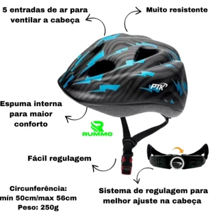 Capacete Infantil Kids ou Baby PTK CICLISMO/SKATE/PATINS/PATINETE Com Regulagem - Varias Cores