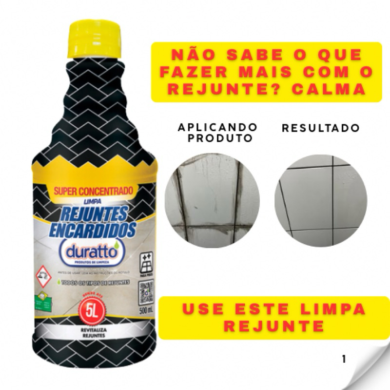 Limpa Rejunte Encardido Super Concentrado Duratto 500ml | Shopee Brasil