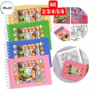 Livro de Colorir Capa Dura cute Kit 2/3/4/5/6  50 Folhas Caderno de Desenho Pintura Coloring Book infantil -XLH em Oferta na Shopee