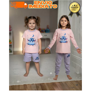 Pijama Masculino Stitch Malha Penteada Fio 30.1| Modelos Verão e Inverno Super Confortáveis Infantil em Oferta na Shopee