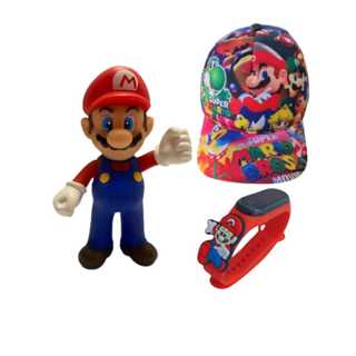 Kit 3 Super Mario Word, Boné + Boneco + Relogio Digital em Oferta na Shopee