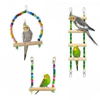 kit 3 acessórios brinquedos calopsita, agapornis, periquito e outras aves