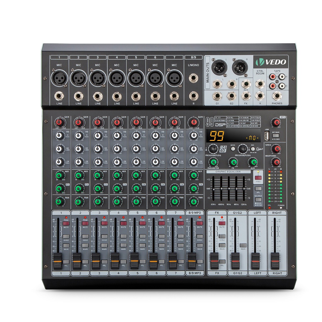 VEDO 9 Canais Mesas De Som 99DSP VDA209L Mesa De Mixagem Bluetooth